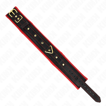 KINK - COLLARE CON GUINZAGLIO IN TESSUTO TINTO REGOLABILE 33-48 CM X 5,7 CM - Lingerie Harness Boutique | Lingerie Harness Boutique