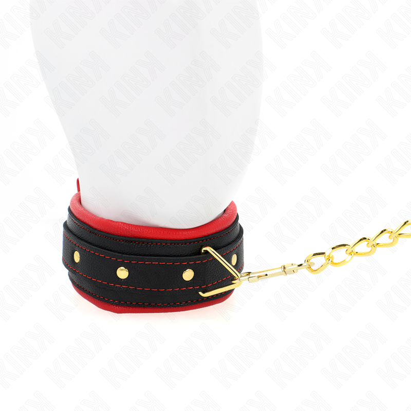 KINK - COLLARE CON GUINZAGLIO IN TESSUTO TINTO REGOLABILE 33-48 CM X 5,7 CM - KINK COLLAR & GAG | Lingerie Harness Boutique