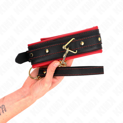 KINK - COLLAR WITH LEASH IN DYED FABRIC ADJUSTABLE 33-48 CM X 5.7 CM