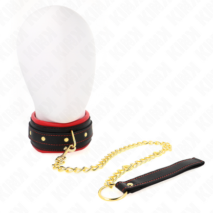 KINK - COLLARE CON GUINZAGLIO IN TESSUTO TINTO REGOLABILE 33-48 CM X 5,7 CM - KINK COLLAR & GAG | Lingerie Harness Boutique