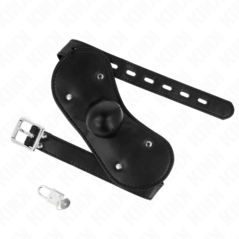 KINK - MASCHERA BOCCA BALL GAG CON SERRATURA REGOLABILE 42-60 CM - KINK COLLAR & GAG | Lingerie Harness Boutique