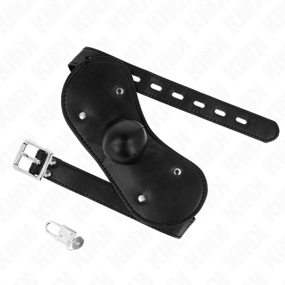 KINK - MASCHERA BOCCA BALL GAG CON SERRATURA REGOLABILE 42-60 CM - KINK COLLAR & GAG | Lingerie Harness Boutique