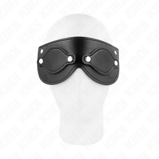 KINK - MASCHERA IN SIMILPELLE CON COPRI OCCHI RIMOVIBILI 22 x 9 CM - KINK MASKED ALLURE | Lingerie Harness Boutique