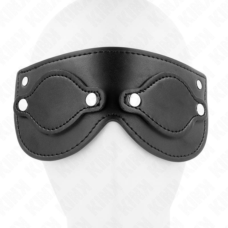 KINK - FAUX LEATHER MASK WITH REMOVABLE EYE COVERS 22 x 9 CM