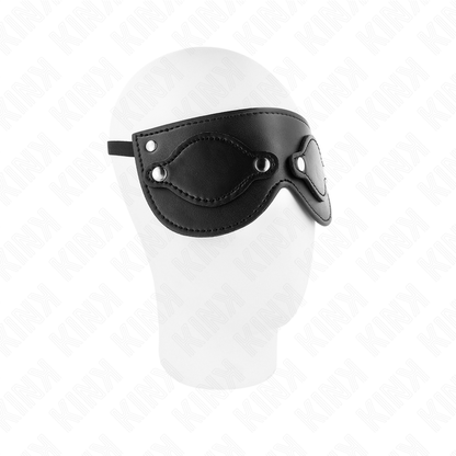 KINK - FAUX LEATHER MASK WITH REMOVABLE EYE COVERS 22 x 9 CM