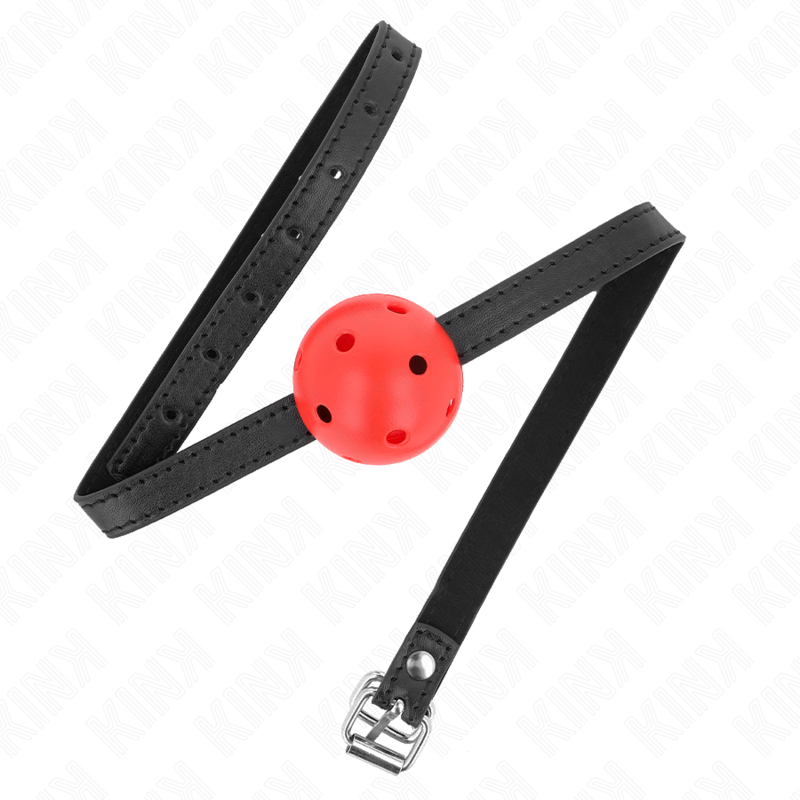 KINK - SIMPLICITY ROSSO TRASPIRANTE SFERA 4,5 CM 62 x 1,5 CM - KINK COLLAR & GAG | Lingerie Harness Boutique