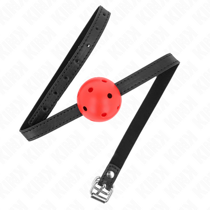 KINK - SIMPLICITY ROSSO TRASPIRANTE SFERA 4,5 CM 62 x 1,5 CM - KINK COLLAR & GAG | Lingerie Harness Boutique