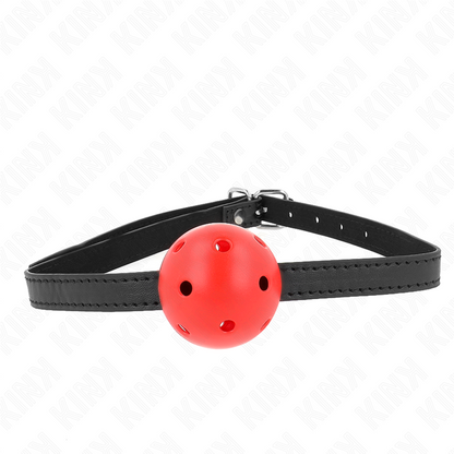 KINK - SIMPLICITY ROSSO TRASPIRANTE SFERA 4,5 CM 62 x 1,5 CM - KINK COLLAR & GAG | Lingerie Harness Boutique