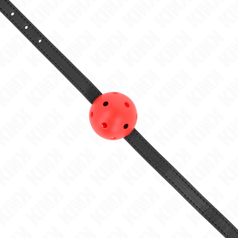 KINK - SIMPLICITY ROSSO TRASPIRANTE SFERA 4,5 CM 62 x 1,5 CM - KINK COLLAR & GAG | Lingerie Harness Boutique