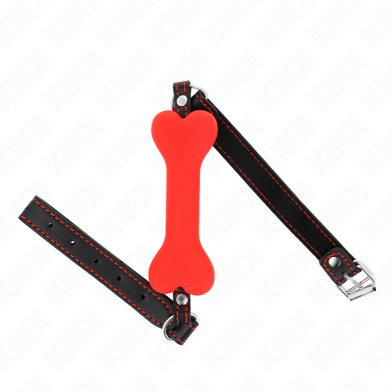 KINK - OSSO ROSSO 12 CM BAVAGLIO 63 x 2 CM - Lingerie Harness Boutique | Lingerie Harness Boutique