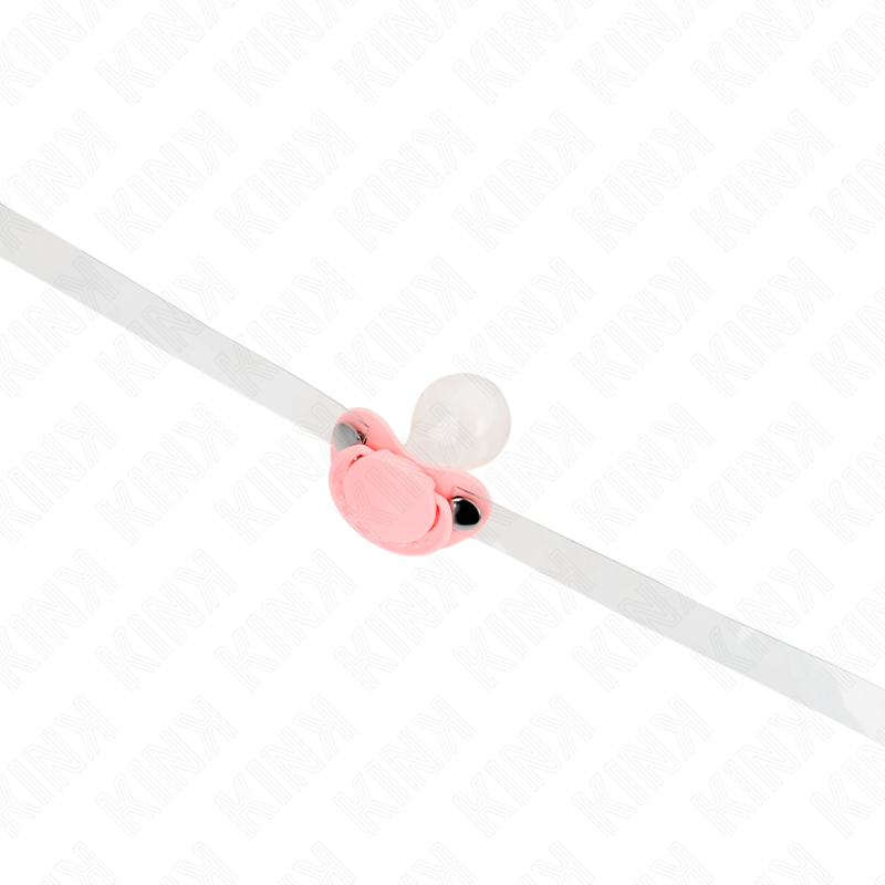 KINK - BAVAGLIO A FORMA DI CIUCCIO ROSA 5.5 x 4 CM REGOLABILE 43-60 CM - KINK COLLAR & GAG | Lingerie Harness Boutique