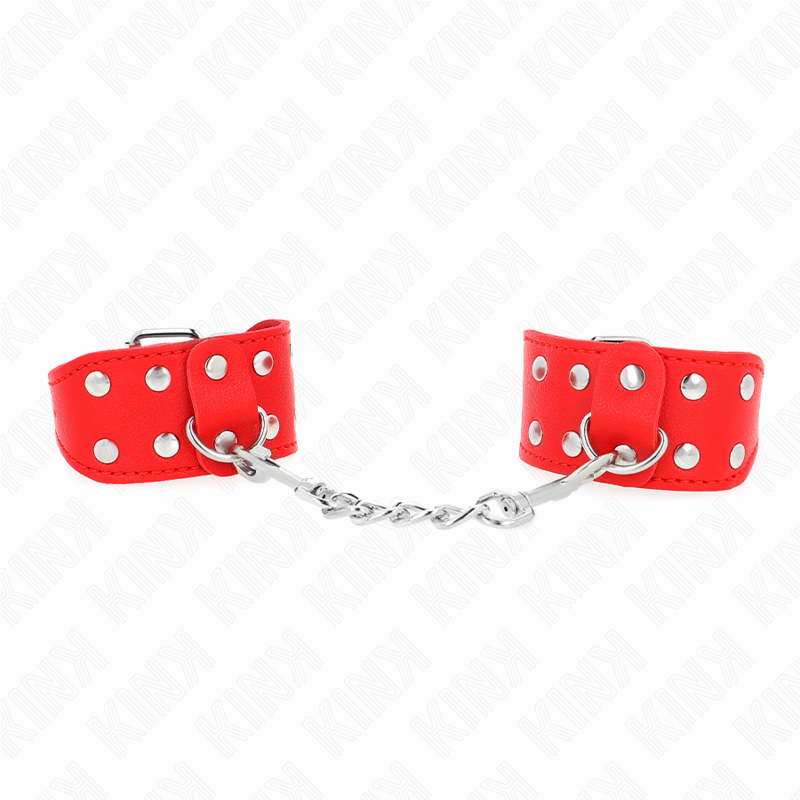 KINK - ADJUSTABLE DOUBLE LINE STUDDED BRACELETS RED