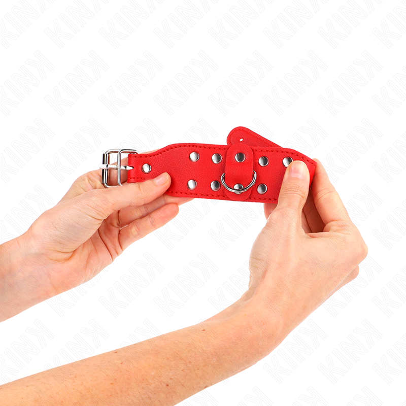 KINK - ADJUSTABLE DOUBLE LINE STUDDED BRACELETS RED