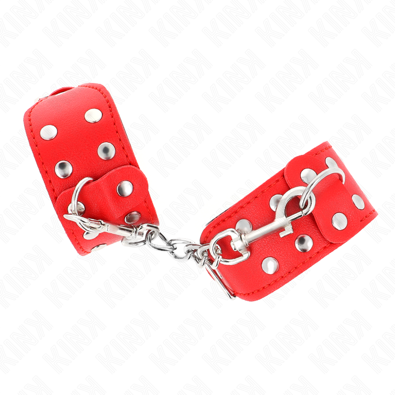 KINK - ADJUSTABLE DOUBLE LINE STUDDED BRACELETS RED