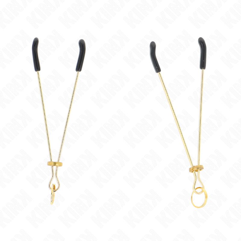 KINK - PINZE PER CAPEZZOLI SOTTILI ORO 7 CM - KINK COLLAR & GAG | Lingerie Harness Boutique