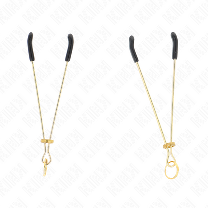 KINK - PINZE PER CAPEZZOLI SOTTILI ORO 7 CM - KINK COLLAR & GAG | Lingerie Harness Boutique