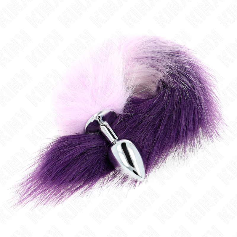 KINK - PLUG ANALE TAGLIA S 7 X 3 CM CON CODA SINTETICA 40 CM VIOLA - KINK PLEASURE PLUGS | Lingerie Harness Boutique