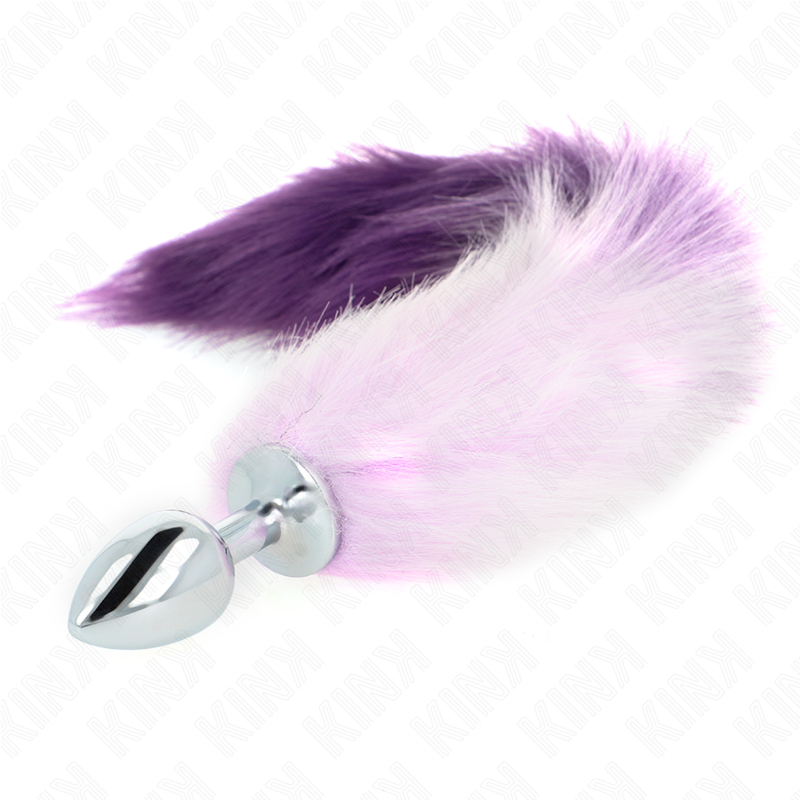 KINK - PLUG ANALE TAGLIA S 7 X 3 CM CON CODA SINTETICA 40 CM VIOLA - KINK PLEASURE PLUGS | Lingerie Harness Boutique