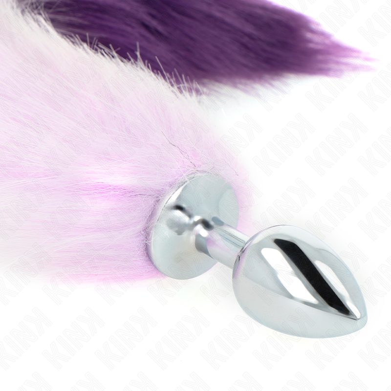 KINK - PLUG ANALE TAGLIA S 7 X 3 CM CON CODA SINTETICA 40 CM VIOLA - KINK PLEASURE PLUGS | Lingerie Harness Boutique