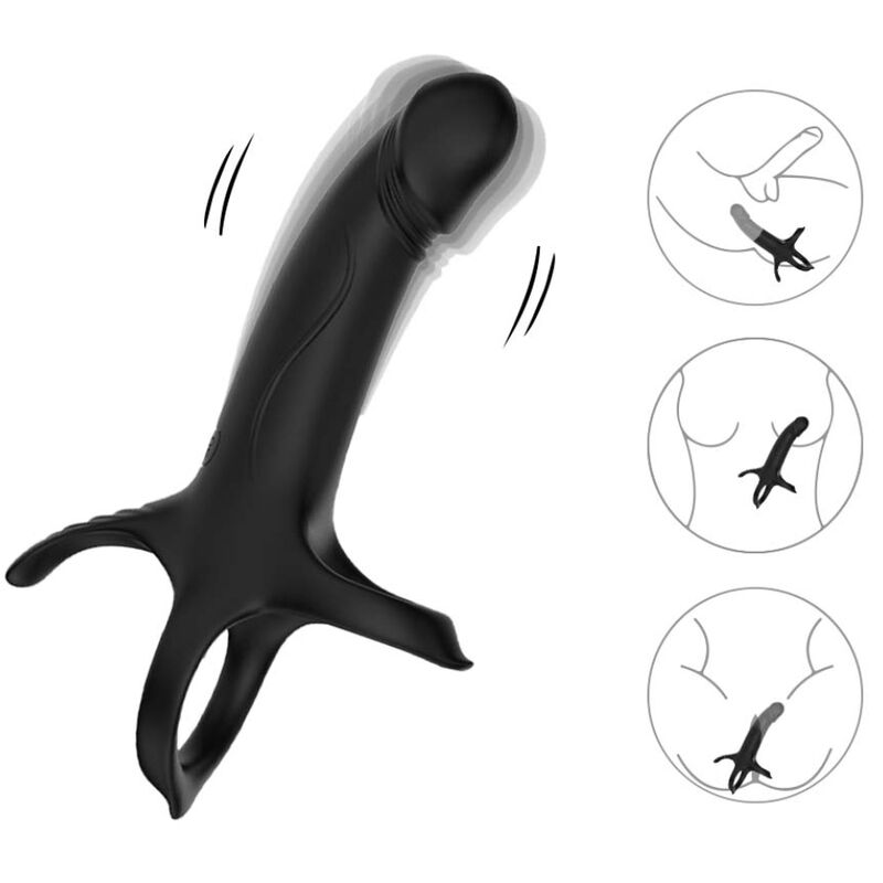ARMONY - DILDO CON ANELLO E VIBRATORE NERO - ARMONY FOR HIM | Lingerie Harness Boutique