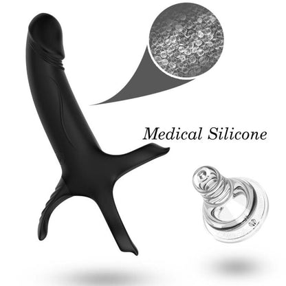 ARMONY - DILDO WITH RING AND BLACK VIBRATOR