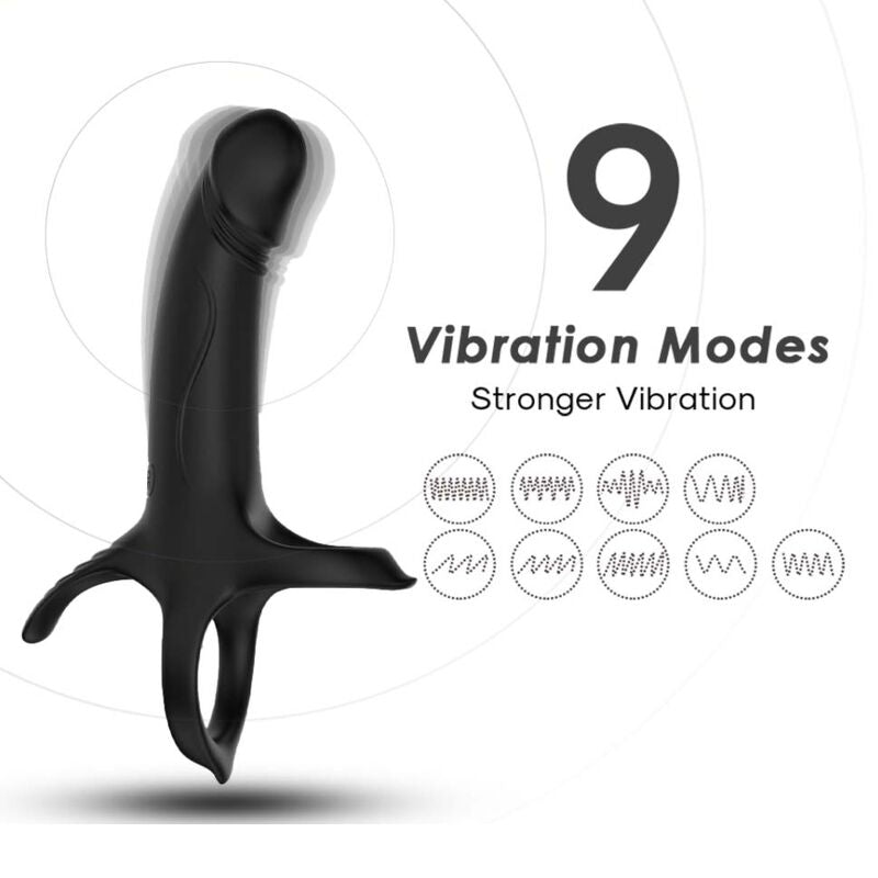 ARMONY - DILDO CON ANELLO E VIBRATORE NERO - ARMONY FOR HIM | Lingerie Harness Boutique