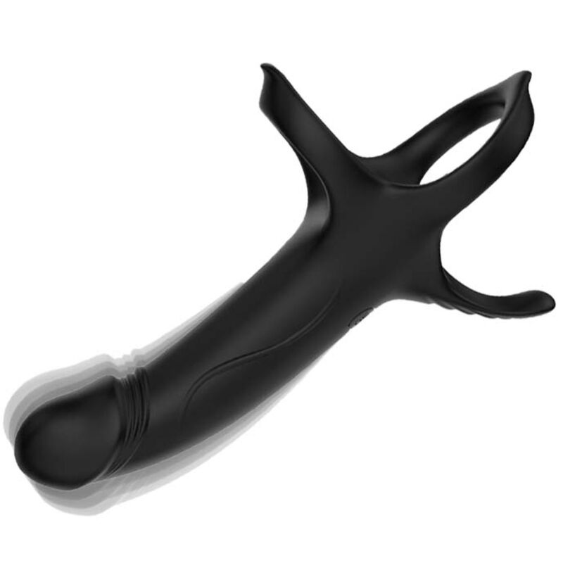 ARMONY - DILDO CON ANELLO E VIBRATORE NERO - ARMONY FOR HIM | Lingerie Harness Boutique