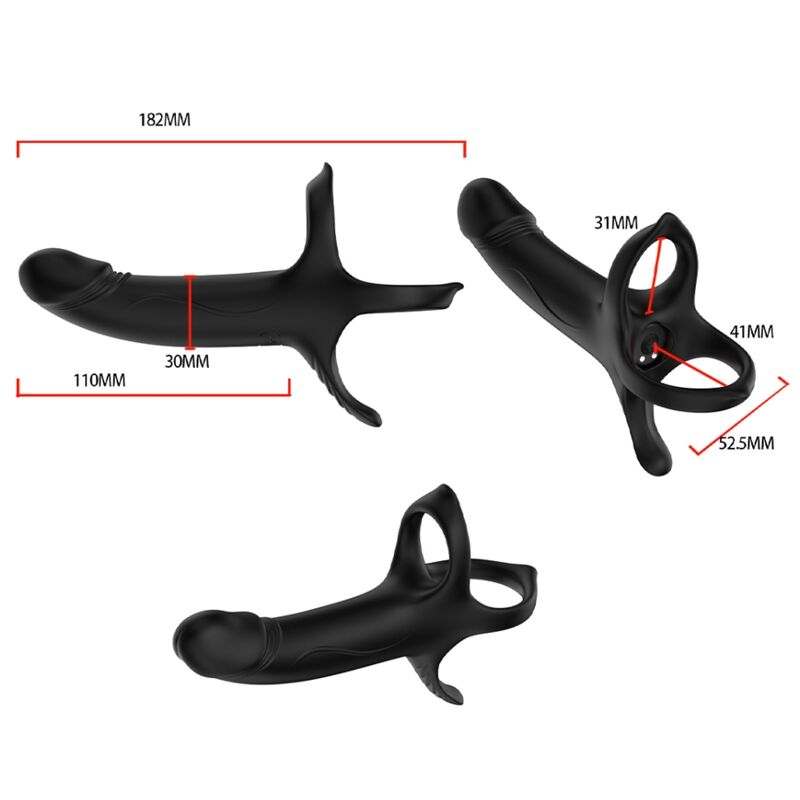 ARMONY - DILDO CON ANELLO E VIBRATORE NERO - ARMONY FOR HIM | Lingerie Harness Boutique