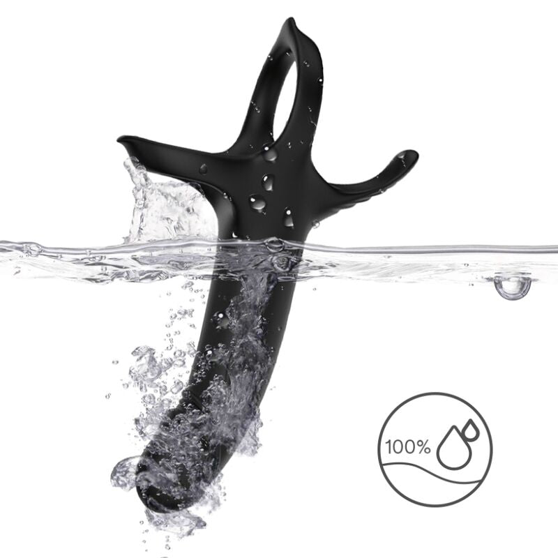 ARMONY - DILDO CON ANELLO E VIBRATORE NERO - ARMONY FOR HIM | Lingerie Harness Boutique