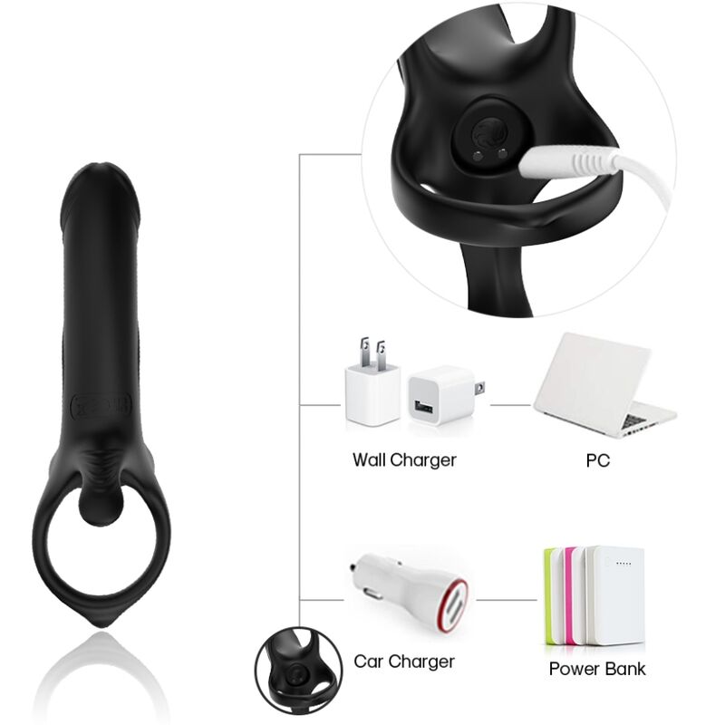 ARMONY - DILDO CON ANELLO E VIBRATORE NERO - ARMONY FOR HIM | Lingerie Harness Boutique
