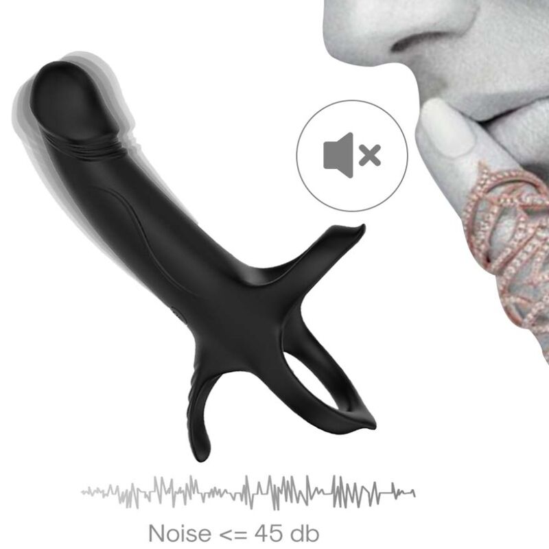 ARMONY - DILDO CON ANELLO E VIBRATORE NERO - ARMONY FOR HIM | Lingerie Harness Boutique