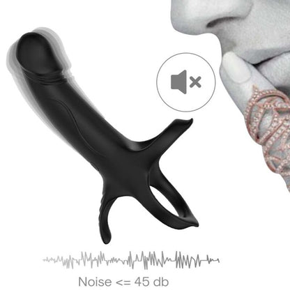 ARMONY - DILDO CON ANELLO E VIBRATORE NERO - ARMONY FOR HIM | Lingerie Harness Boutique