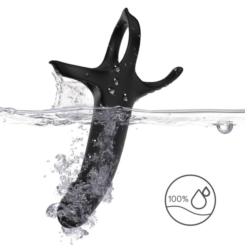 ARMONY - DILDO CON ANELLO E VIBRATORE NERO - ARMONY FOR HIM | Lingerie Harness Boutique