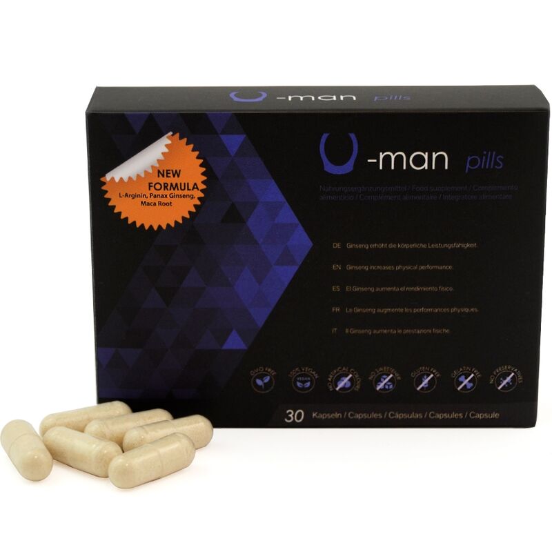 500 COSMETICS - U-MAN AUMENTA LE DIMENSIONI DEL PENE E LA POTENZA SESSUALE - 30 CAPSULE - 500COSMETICS | Lingerie Harness Boutique