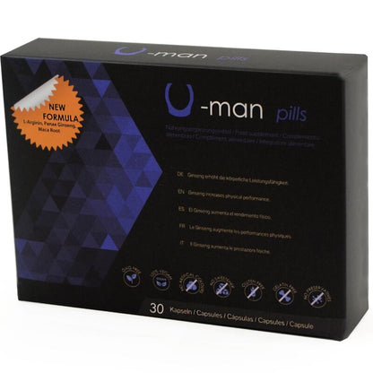 500 COSMETICS - U-MAN AUMENTA LE DIMENSIONI DEL PENE E LA POTENZA SESSUALE - 30 CAPSULE - 500COSMETICS | Lingerie Harness Boutique