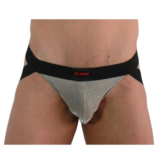 BURN - 001 JOCK BEIGE LUCIDO / NERO XL - BURN | Lingerie Harness Boutique
