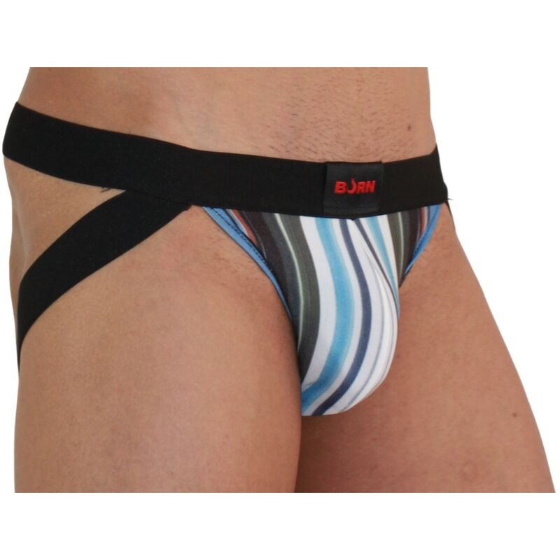 BURN - 009 JOCK MULTICOLORE / NERO XL - BURN | Lingerie Harness Boutique