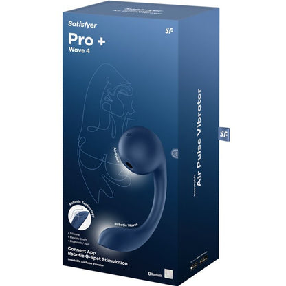 SATISFYER - PRO+ WAVE 4 STIMOLATORE PUNTO G E AIR PULSE APP GRATUITA BLU SCURO - SATISFYER AIR PULSE | Lingerie Harness Boutique