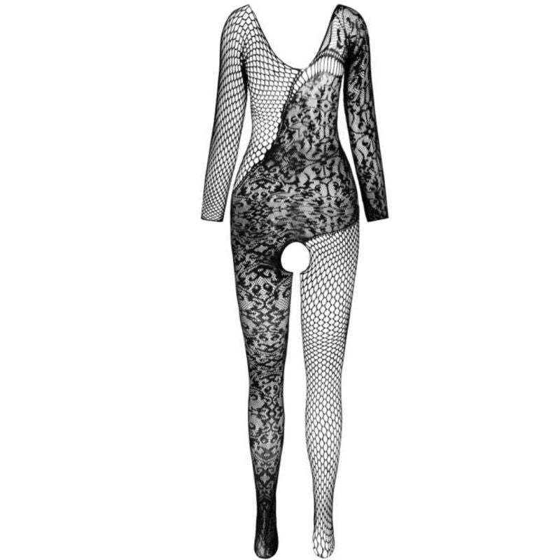 PASSION - BS 107 BODYSTOCKING NERO TAGLIA UNICA - PASSION WOMAN BODYSTOCKINGS | Lingerie Harness Boutique