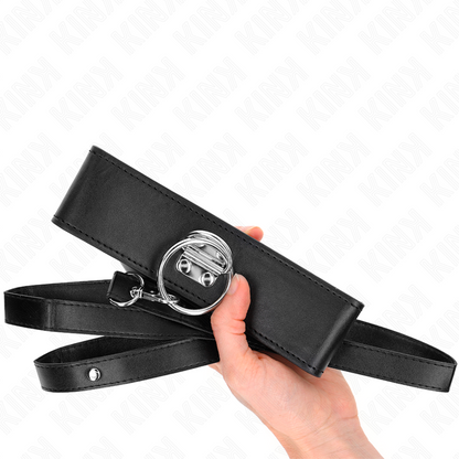 KINK - GUINZAGLIO BORCHIE 116 CM COLLARE CON CINTURINO IN SIMILPELLE 50 X 5 CM - KINK COLLAR & GAG | Lingerie Harness Boutique