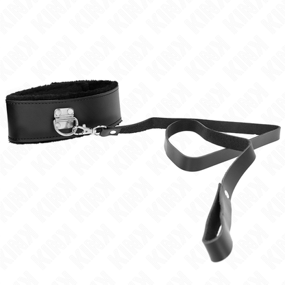 KINK - 116CM BELT NECKLACE WITH ADJUSTABLE BLACK LEATHER STRAP 40-48CM X 6CM