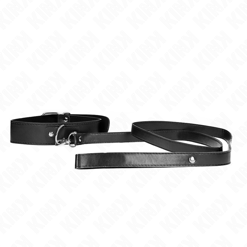 KINK - COLLANA CON CINTURA 116 CM NERO CINTURINO REGOLABILE 32-50 CM X 8 CM - KINK COLLAR & GAG | Lingerie Harness Boutique
