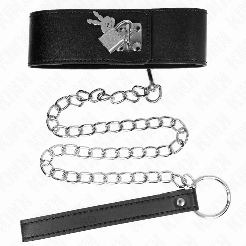 KINK - COLLANA CON CINTURA 65 CM CON CINTURINO LARGO NERO REGOLABILE 33,5-41 CM X 5 CM - KINK COLLAR & GAG | Lingerie Harness Boutique