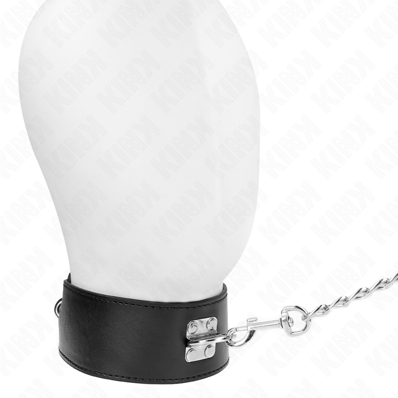 KINK - COLLANA CON CINTURA 65 CM CON CINTURINO LARGO NERO REGOLABILE 33,5-41 CM X 5 CM - KINK COLLAR & GAG | Lingerie Harness Boutique