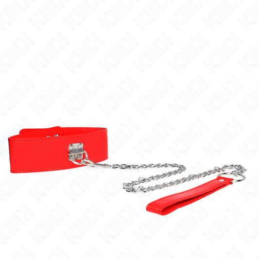 KINK - 65CM BELT NECKLACE WITH WIDE ADJUSTABLE RED STRAP 33.5-41CM X 5CM