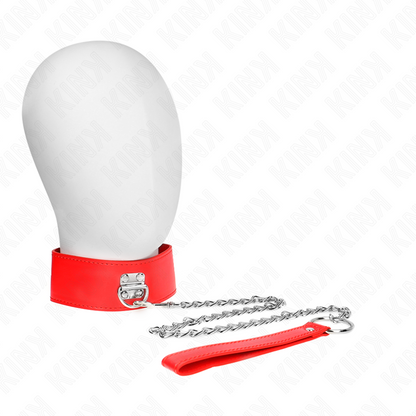 KINK - 65CM BELT NECKLACE WITH WIDE ADJUSTABLE RED STRAP 33.5-41CM X 5CM