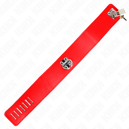 KINK - 65CM BELT NECKLACE WITH WIDE ADJUSTABLE RED STRAP 33.5-41CM X 5CM