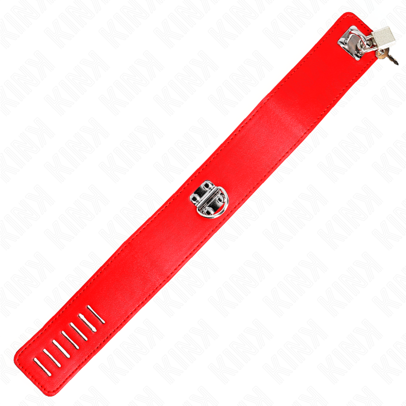 KINK - COLLANA CON CINTURA 65 CM CON LARGO CINTURINO ROSSO REGOLABILE 33,5-41 CM X 5 CM - KINK COLLAR & GAG | Lingerie Harness Boutique