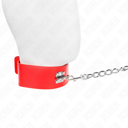 KINK - 65CM BELT NECKLACE WITH WIDE ADJUSTABLE RED STRAP 33.5-41CM X 5CM