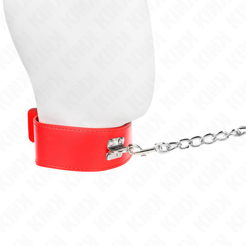 KINK - COLLANA CON CINTURA 65 CM CON LARGO CINTURINO ROSSO REGOLABILE 33,5-41 CM X 5 CM - KINK COLLAR & GAG | Lingerie Harness Boutique